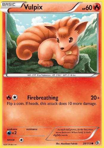 Carta Vulpix (20/113) do set Tesouros Lendários — Pokémon TCG | Bynx