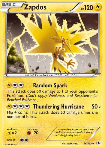 Carta Zapdos (46/113) do set Tesouros Lendários — Pokémon TCG | Bynx