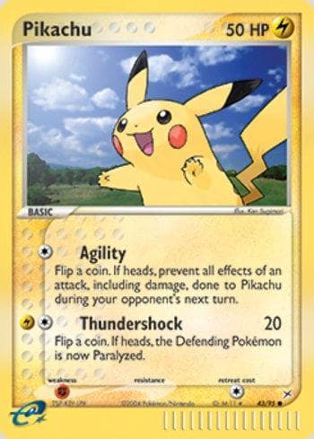 Pikachu (Reverse Holo) (43b/95) — Team Magma vs Team Aqua