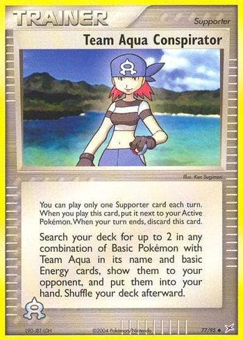 Carta Team Aqua Conspirator (77/95) do set Team Magma vs Team Aqua — Pokémon TCG | Bynx