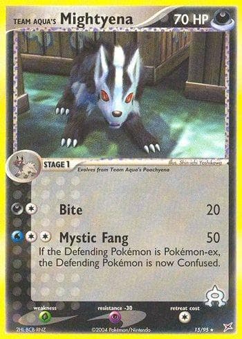 Carta Team Aqua's Mightyena (15/95) do set Team Magma vs Team Aqua — Pokémon TCG | Bynx