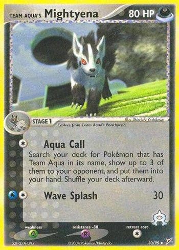 Carta Team Aqua's Mightyena (30/95) do set Team Magma vs Team Aqua — Pokémon TCG | Bynx