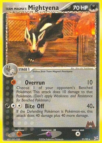 Carta Team Magma's Mightyena (21/95) do set Team Magma vs Team Aqua — Pokémon TCG | Bynx
