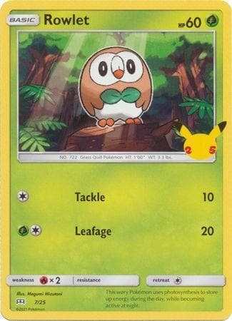 Carta Rowlet (7/25) do set McDonald's Collection 2021 — Pokémon TCG | Bynx