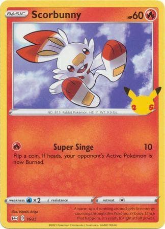 Carta Scorbunny (16/25) do set McDonald's Collection 2021 — Pokémon TCG | Bynx