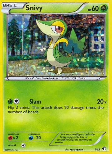 Carta Snivy (1/12) do set McDonald’s Collection 2011 — Pokémon TCG | Bynx