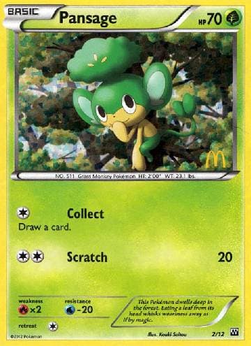Carta Pansage 2/12 do set McDonald's Collection 2012 — Pokémon TCG | Bynx