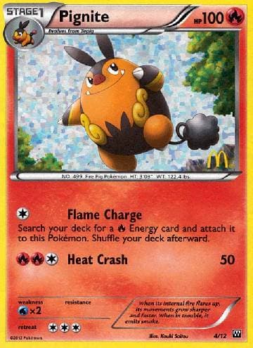 Carta Pignite (4/12) do set McDonald’s Collection 2012 — Pokémon TCG | Bynx
