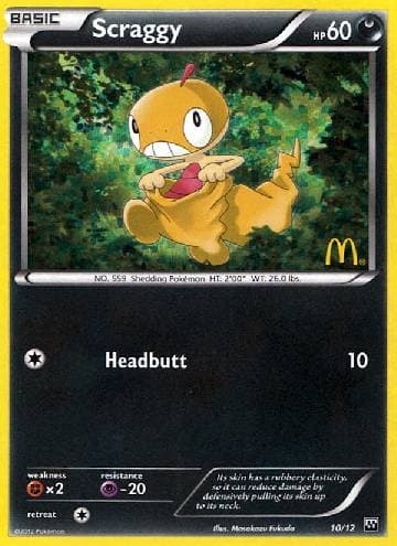 Carta Scraggy (10/12) do set McDonald’s Collection 2012 — Pokémon TCG | Bynx