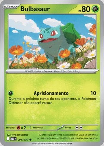 Carta Bulbasaur (001/132) do set Megaevolução — Pokémon TCG | Bynx