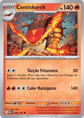 Carta Centiskorch (030/132) do set Megaevolução — Pokémon TCG | Bynx