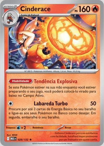 Carta Cinderace (028/132) do set Megaevolução — Pokémon TCG | Bynx