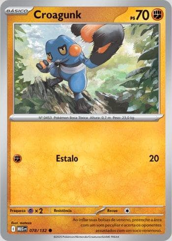 Carta Croagunk (078/132) do set Megaevolução — Pokémon TCG | Bynx