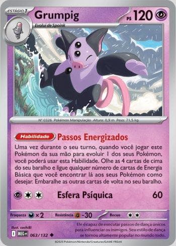 Carta Grumpig (063/132) do set Megaevolução — Pokémon TCG | Bynx