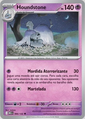 Carta Houndstone (066/132) do set Megaevolução — Pokémon TCG | Bynx