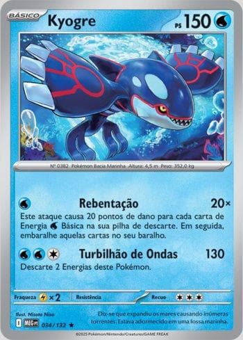 Carta Kyogre (034/132) do set Megaevolução — Pokémon TCG | Bynx