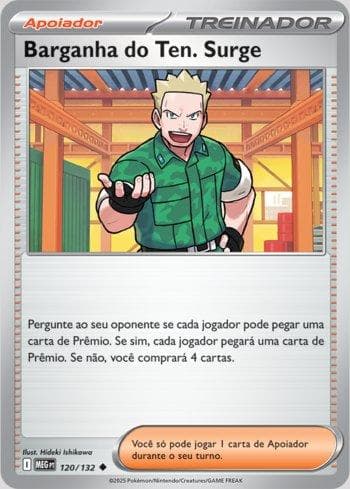 Carta Lt. Surge's Bargain (120/132) do set Megaevolução — Pokémon TCG | Bynx