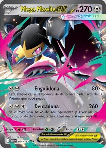Carta Mega Mawile ex (094/132) do set Megaevolução — Pokémon TCG | Bynx