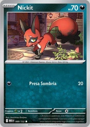 Carta Nickit (089/132) do set Megaevolução — Pokémon TCG | Bynx