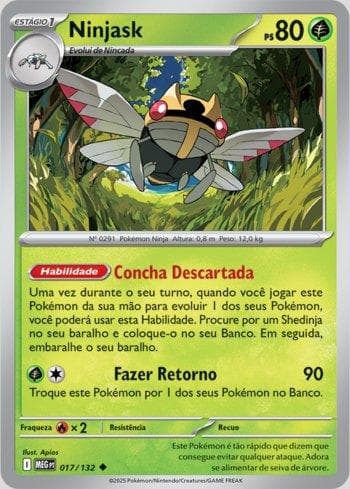 Carta Ninjask (017/132) do set Megaevolução — Pokémon TCG | Bynx