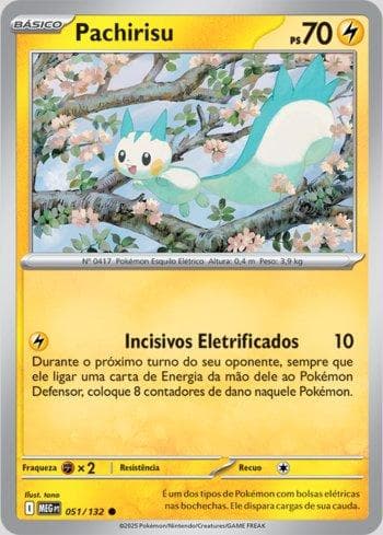 Carta Pachirisu (051/132) do set Megaevolução — Pokémon TCG | Bynx