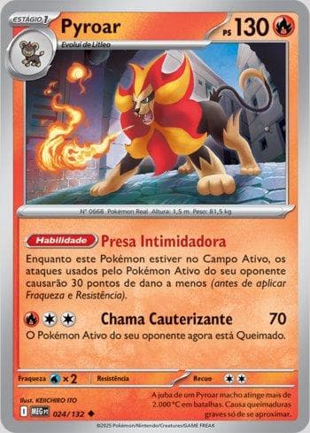 Carta Pyroar (024/132) do set Megaevolução — Pokémon TCG | Bynx
