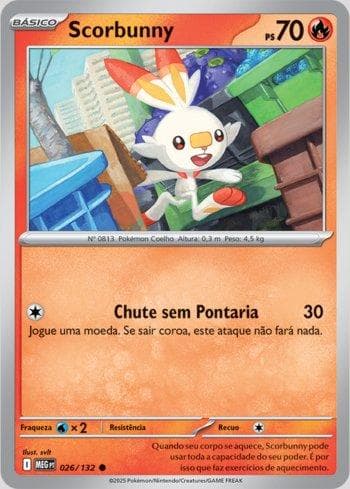 Carta Scorbunny (026/132) do set Megaevolução — Pokémon TCG | Bynx