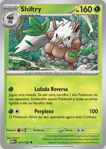 Carta Shiftry (015/132) do set Megaevolução — Pokémon TCG | Bynx