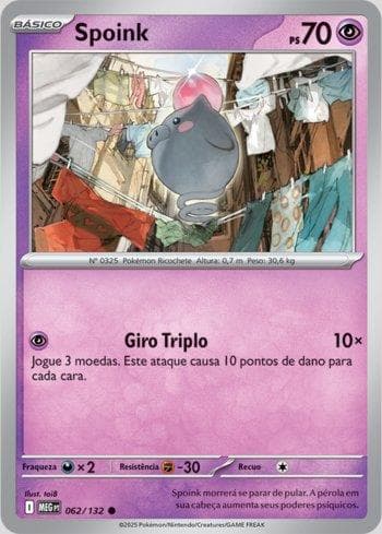 Carta Spoink (062/132) do set Megaevolução — Pokémon TCG | Bynx