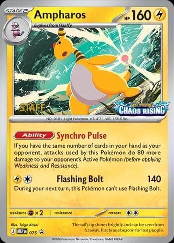 Carta Ampharos (Staff) #075b do set Mega Evolution Promos — Pokémon TCG | Bynx