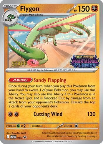 Carta Flygon (Staff) #016b do set Mega Evolution Promos — Pokémon TCG | Bynx