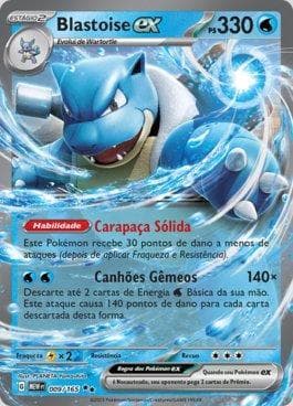 Carta Blastoise ex (009/165) do set 151 — Pokémon TCG | Bynx