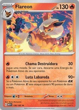 Carta Flareon (136/165) do set 151 — Pokémon TCG | Bynx