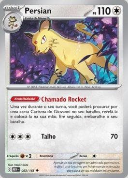 Carta Persian (053/165) do set 151 — Pokémon TCG | Bynx