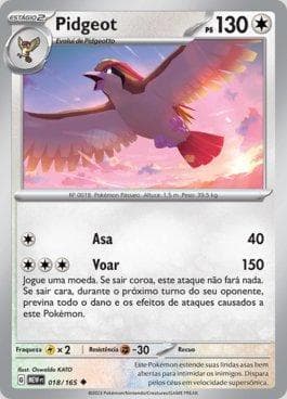 Carta Pidgeot (018/165) do set 151 — Pokémon TCG | Bynx