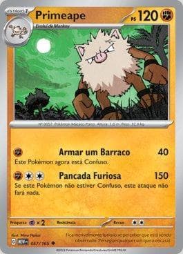 Carta Primeape (057/165) do set 151 — Pokémon TCG | Bynx