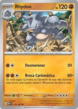 Carta Rhydon (112/165) do set 151 — Pokémon TCG | Bynx