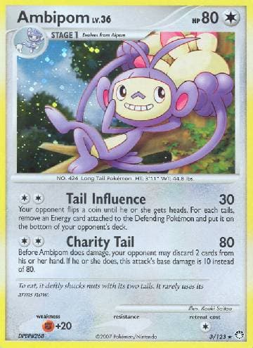 Carta Ambipom (3/123) do set Tesouros Misteriosos — Pokémon TCG | Bynx