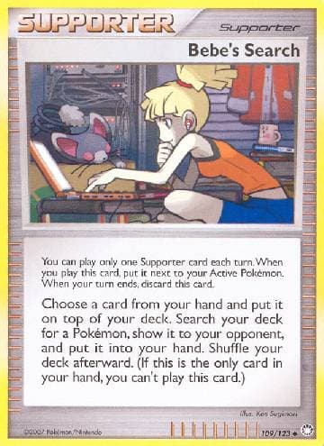 Carta Bebe's Search (109/123) do set Tesouros Misteriosos — Pokémon TCG | Bynx