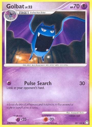 Carta Golbat (50/123) do set Tesouros Misteriosos — Pokémon TCG | Bynx