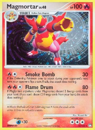 Carta Magmortar (12/123) do set Tesouros Misteriosos — Pokémon TCG | Bynx