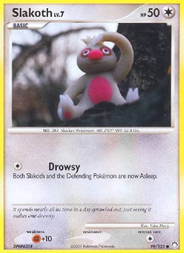 Carta Slakoth (99/123) do set Tesouros Misteriosos — Pokémon TCG | Bynx