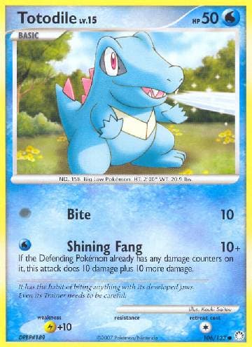 Carta Totodile (106/123) do set Tesouros Misteriosos — Pokémon TCG | Bynx