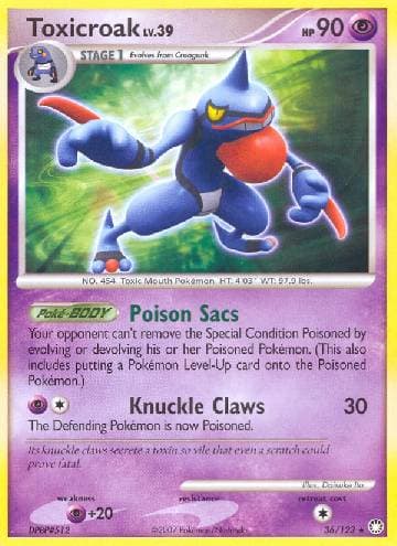Carta Toxicroak (36/123) do set Tesouros Misteriosos — Pokémon TCG | Bynx