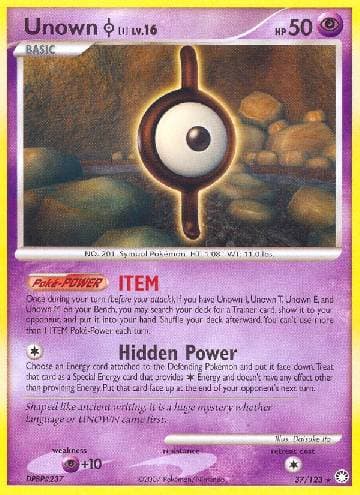 Carta Unown I (37/123) do set Tesouros Misteriosos — Pokémon TCG | Bynx