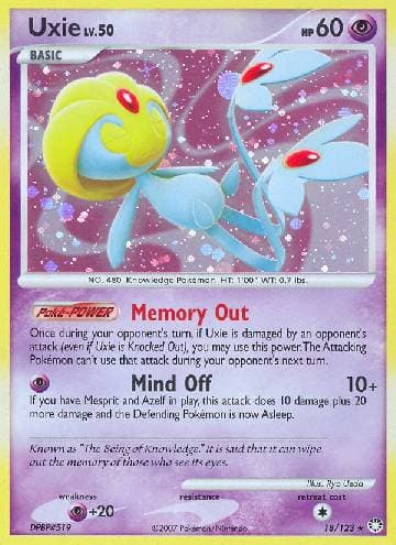 Carta Uxie (18/123) do set Tesouros Misteriosos — Pokémon TCG | Bynx