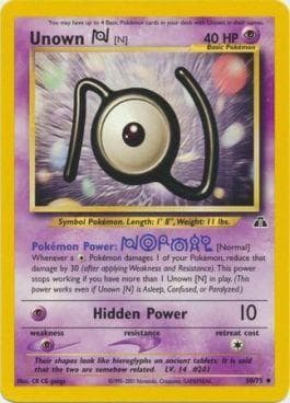 Carta Unown N (50/75) do set Neo Discovery — Pokémon TCG | Bynx