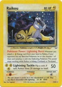 Carta Raikou (13/64) do set Neo Revelation — Pokémon TCG | Bynx