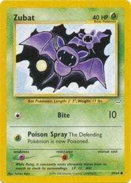 Carta Zubat (59/64) do set Neo Revelation — Pokémon TCG | Bynx