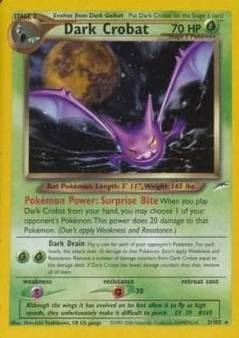 Carta Dark Crobat (2/105) do set Neo Destiny — Pokémon TCG | Bynx